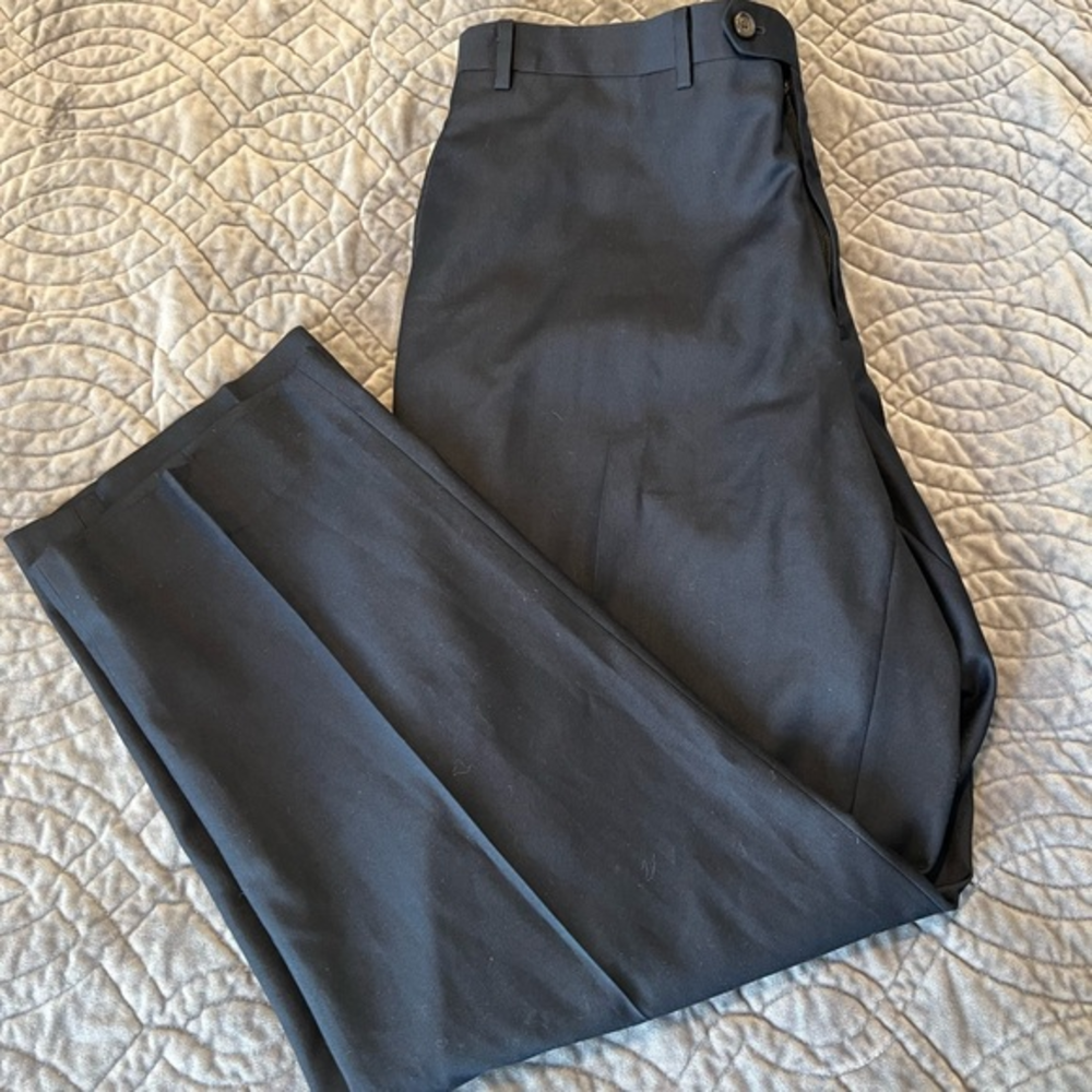 Ralph Ralph Lauren Pleated Stretch Dress Pants Cuffed Blue‎ Mens Size 38x32 READ